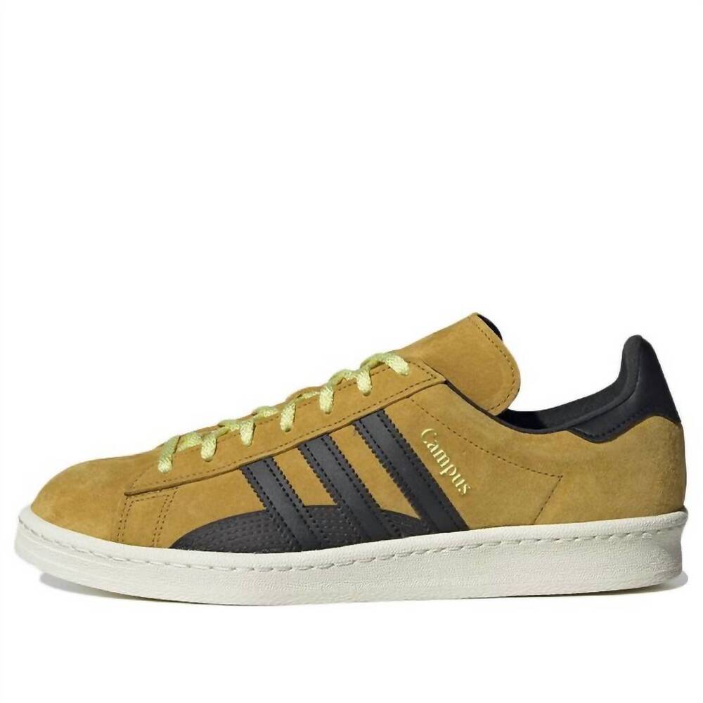 NEW ADIDAS men's campus 80s shoes in mustard/pantone/core black/off white
